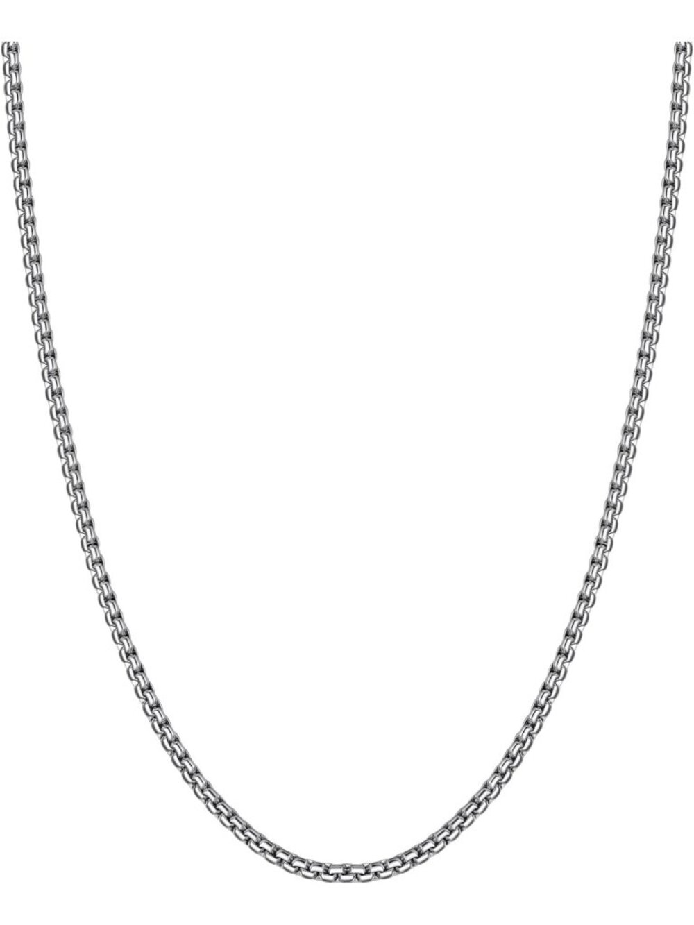 Stylish Stainless Steel Flat Box Link Chain Necklace for Men, 2/4/6/8mm Options